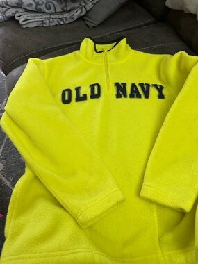 Old Navy kids Neon Yellow Half-Zip Fleece Pullover M